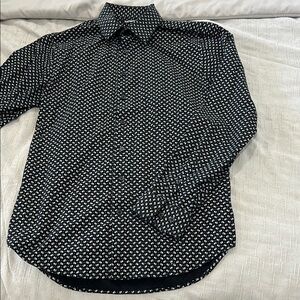 Men's Black and White Patterned Shirt